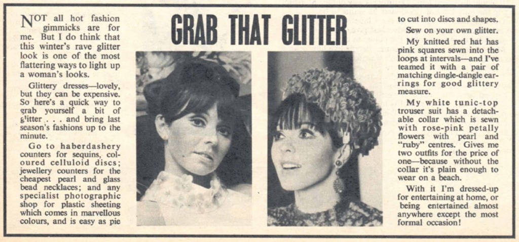 Susan Maughan's fashion tips for TV Times, 1966.