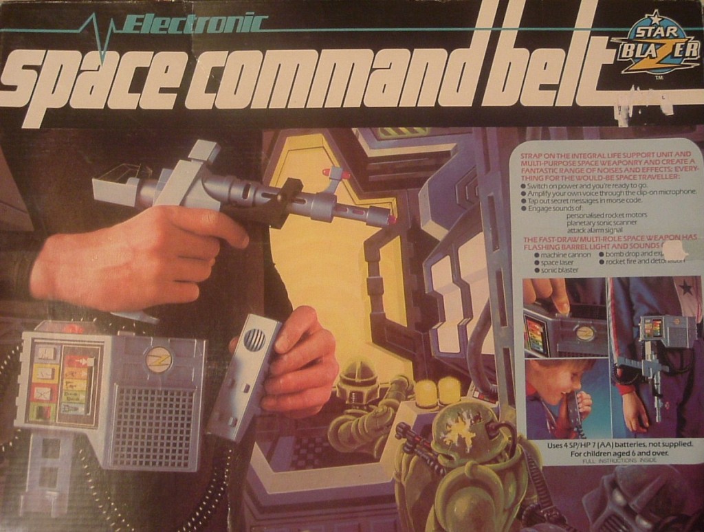 Starblazer Electronic Space Command Belt (Thomas Salter Toys, 1981) - listen to Steve Berry and Tim Worthington talking about it in Looks Unfamiliar.
