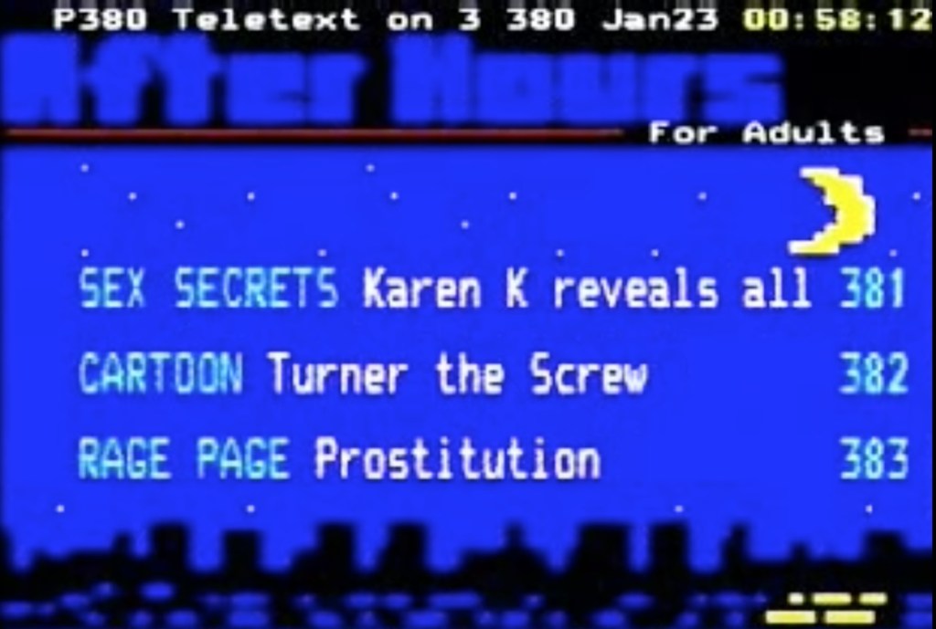 Teletext After Hours - listen to Gillian Kirby and Tim Worthington talking about it in Looks Unfamiliar.