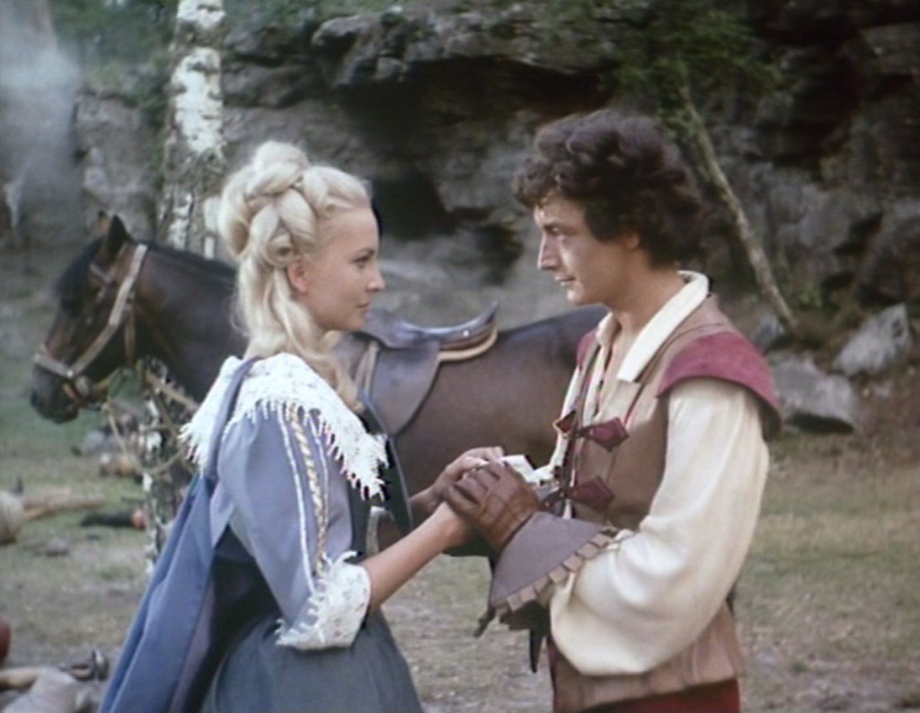 Genevieve Casile and Robert Etcheverry in The Flashing Blade (ORTF/BBC, 1967).