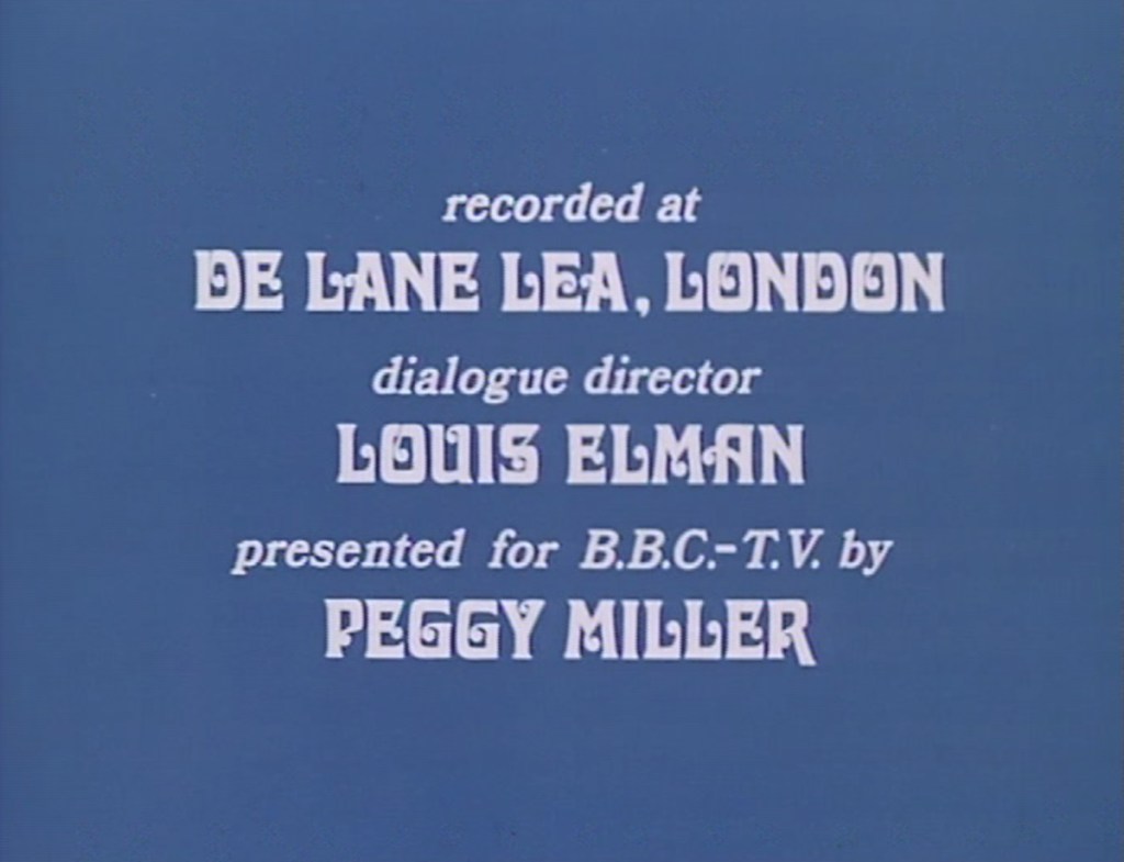 Closing titles of The Flashing Blade (ORTF/BBC, 1967).