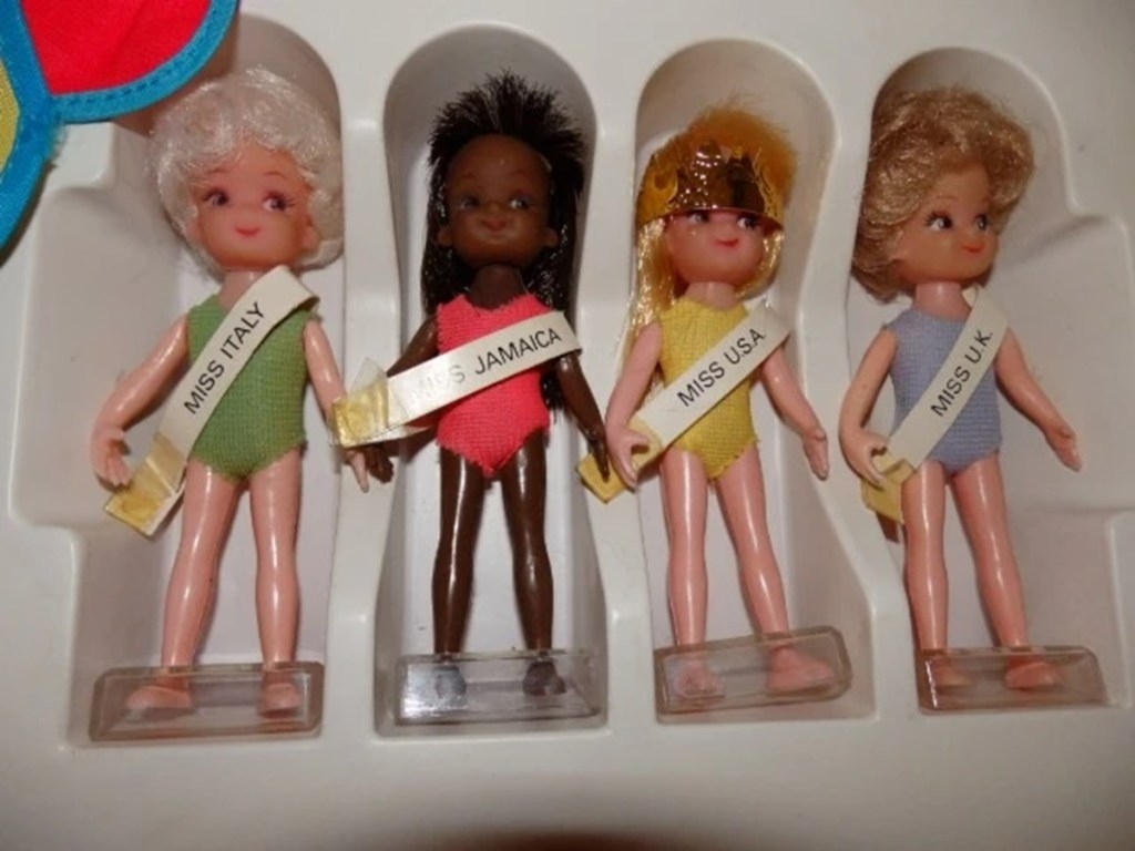 The dolls from the Miss World board game by Denys Fisher.