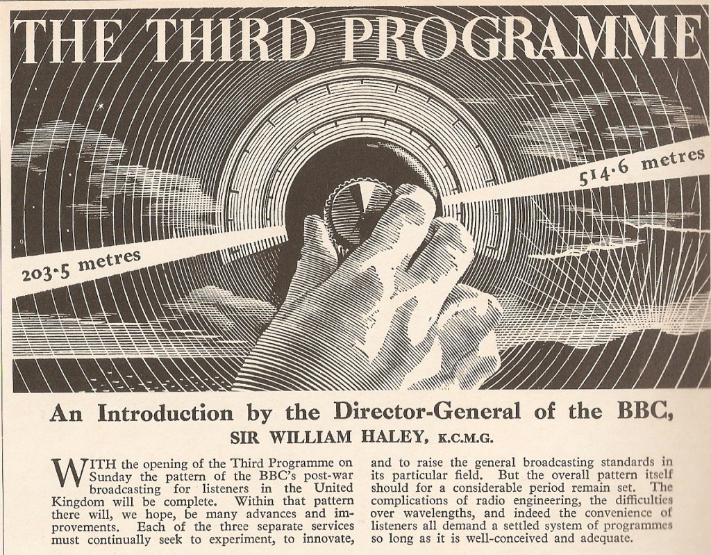 BBC Third Programme - Radio Times launch feature (1946).