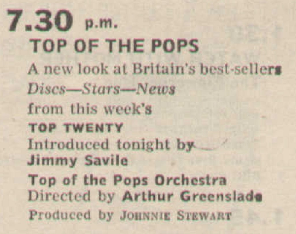 Radio Times billing for the 200th edition of Top Of The Pops (BBC1, 1967).