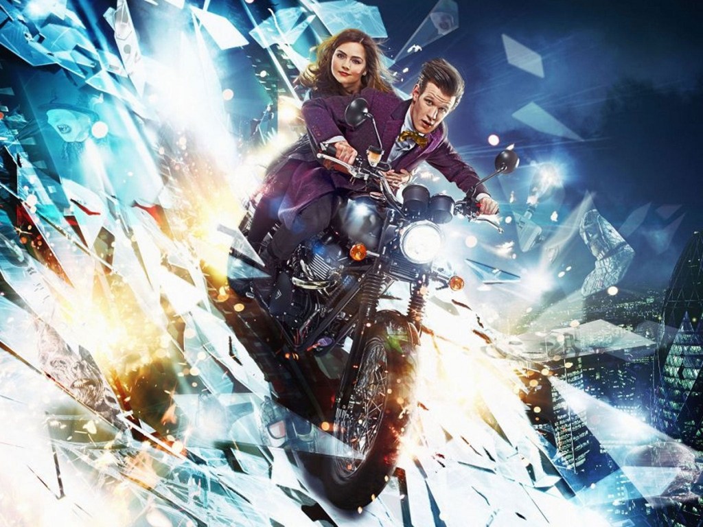 Jenna Coleman and Matt Smith in Doctor Who - The Bells Of Saint John (BBC1, 2013).