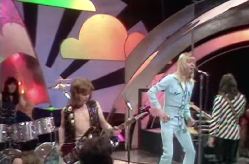 The Sweet performing Fox On The Run on Top Of The Pops (BBC1, 1974).
