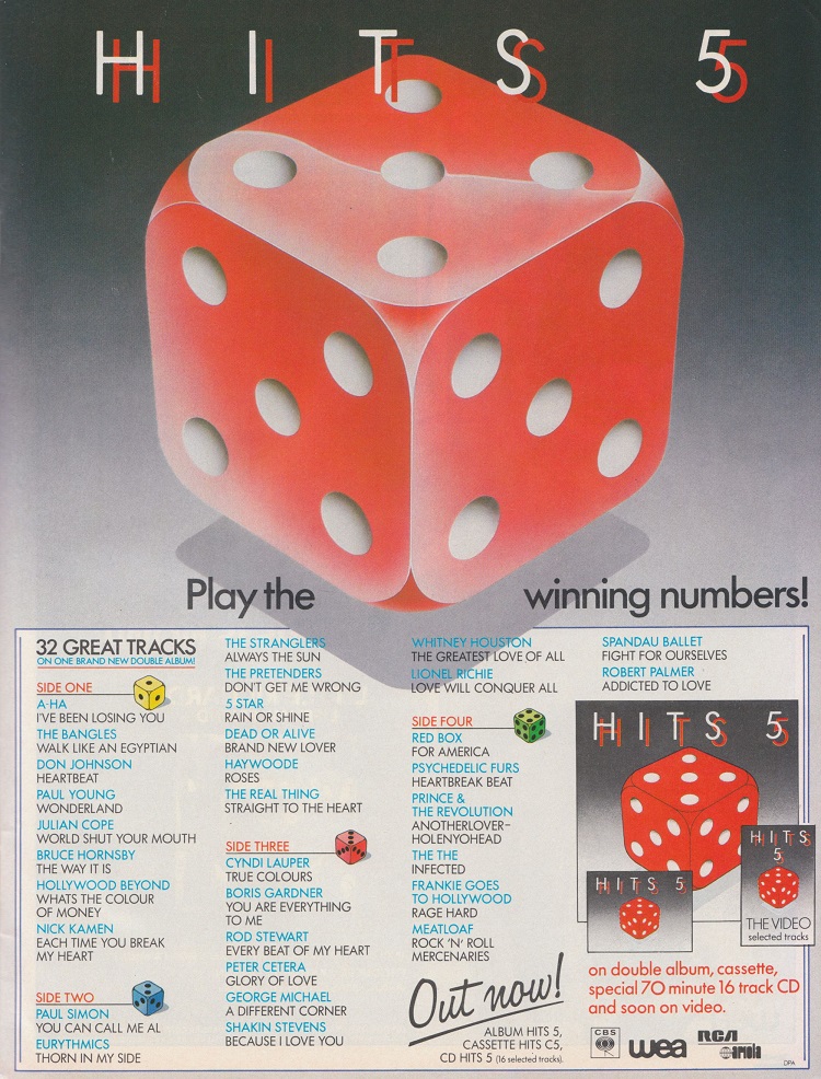 Hits 5 (CBS/WEA, 1986).