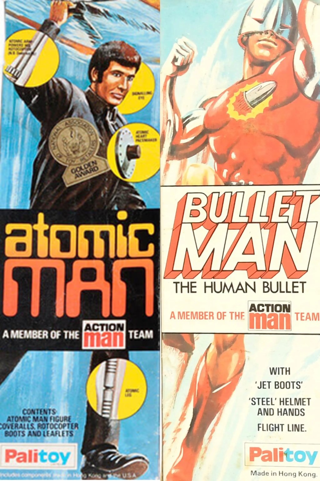 Atomic Man and Bullet Man - listen to Mitch Benn and Tim Worthington talking about them in Looks Unfamiliar.