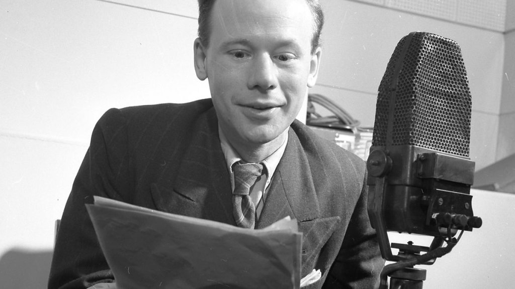 Roy Plomley presenting Desert Island Discs on BBC Radio.