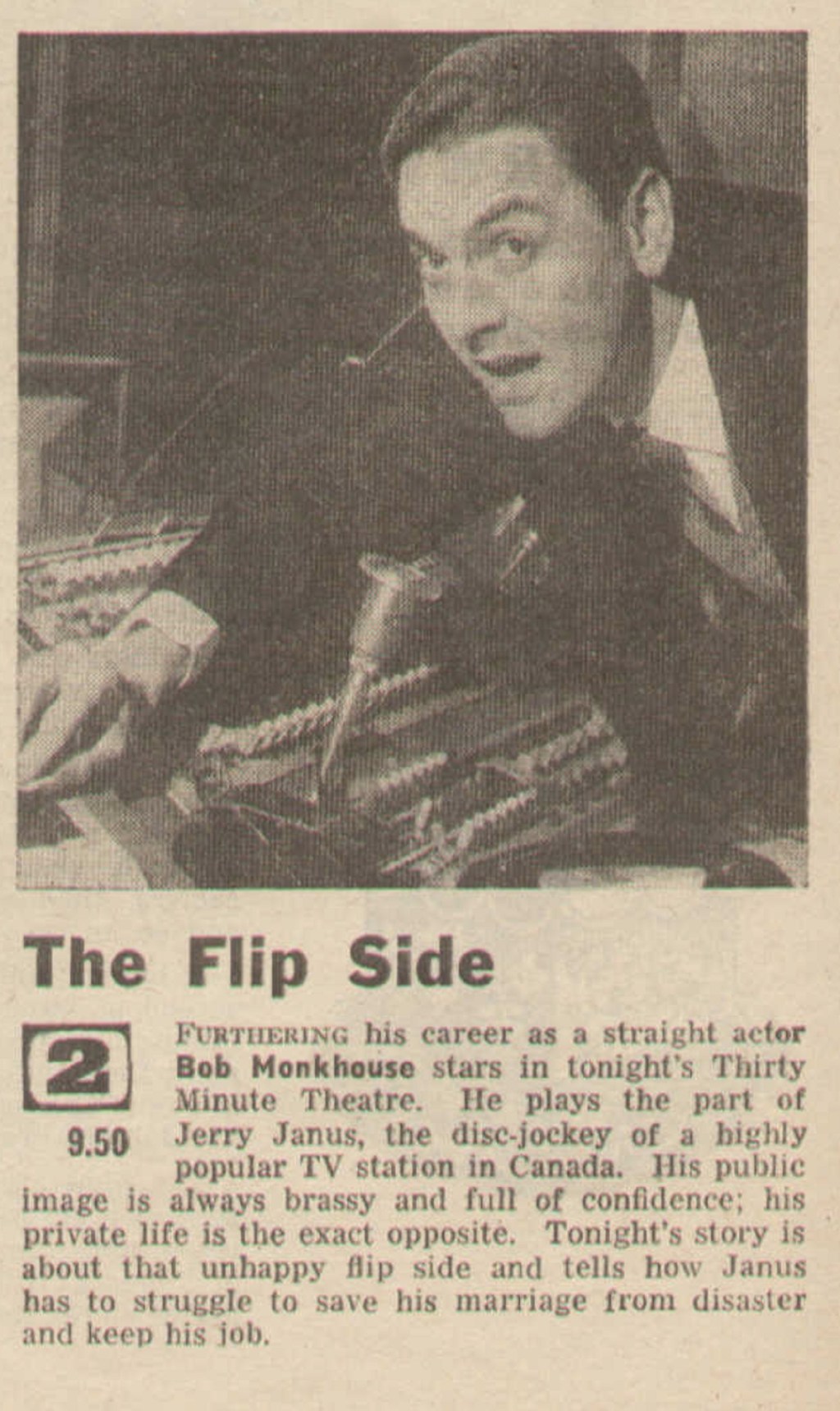 Radio Times listing for Thirty Minute Theatre: The Flip Side (BBC2, 1966).