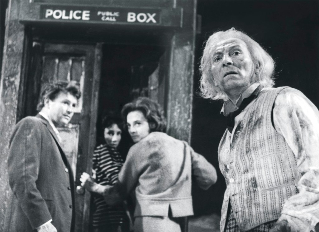 William Russell, Carole Ann Ford, Jacqueline Hill and William Hartnell in Doctor Who: An Unearthly Child (BBC, 1963).