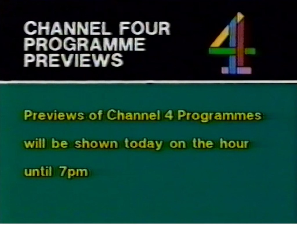 Channel 4's pre-launch previews from 1982 - listen to Mitch Benn and Tim Worthington talking about them in Looks Unfamiliar.