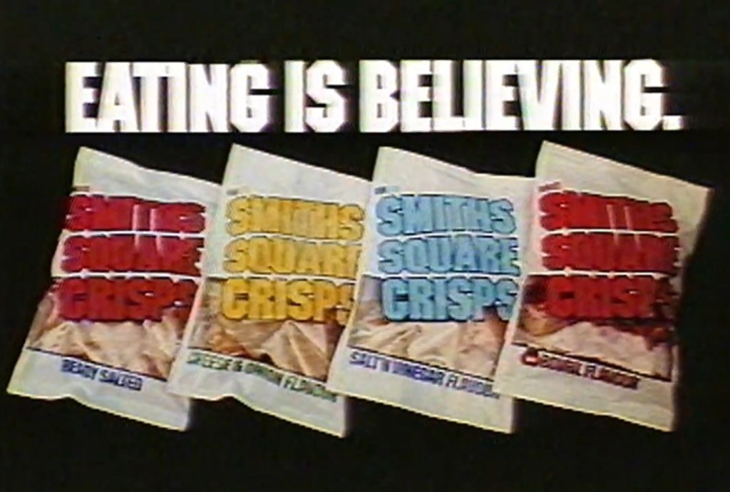 Smiths Square Crisps - listen to Mark Thompson and Tim Worthington talking about them in Looks Unfamiliar.